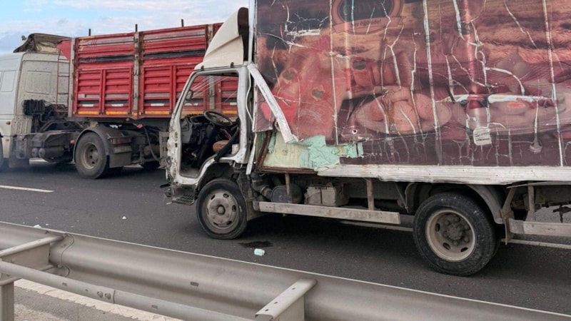 Tekirdağ'da bariyere çarpan kamyonetin sürücüsünün ayağı koptu