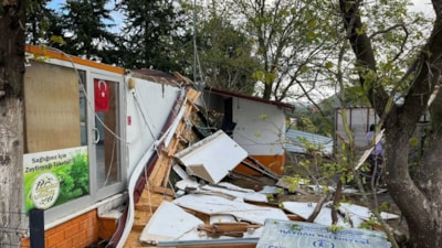 Balıkesir'de hortum: İşletme yıkıldı, ağaçlar söküldü
