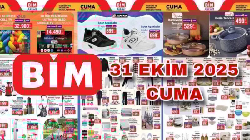 BİM'de 31 Ekim Cuma 2025: İşte aktüel ürünler afişleri! TV, süpürge, ayakkabı, pijama, züccaciye...