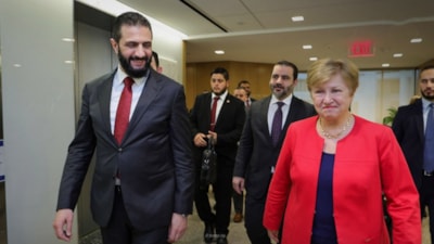 Suriye Cumhurbaşkanı Şara, Washington’da IMF Başkanı ile bir araya geldi