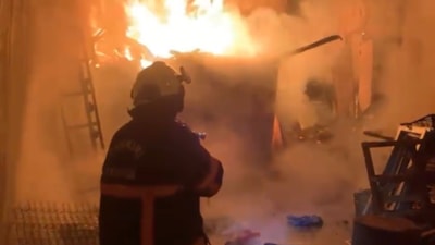 Çankırı'da çıkan yangında ki ev alevlere teslim oldu