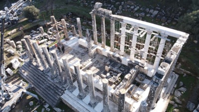 Muğla'daki Zeus Tapınağı'nda reastorasyon sürüyor