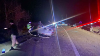 Bilecik'te kontrolden çıkan otomobil takla attı