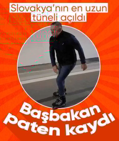 Slovakya Başbakanı Fico, ülkenin en uzun tünelinde paten kaydı