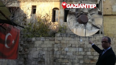 Gaziantep'te Fransız zulmünün 104 yıllık izi: Top mermisi saplandığı yerde duruyor