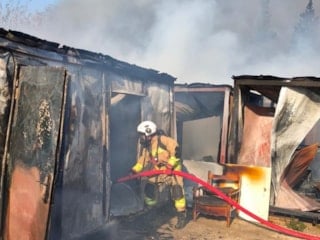 Hatay'da işçilerin kaldığı konteynerde yangın
