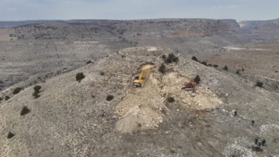 Karaman'da kepçeyle tarihi eser arayanlara operasyon: 14 gözaltı