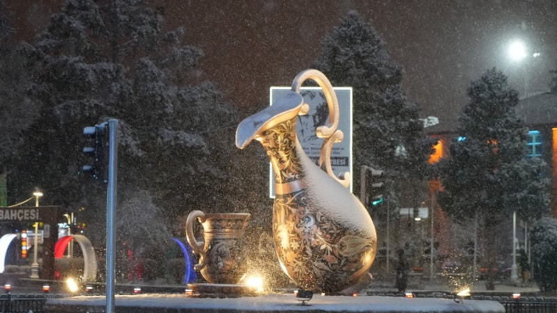 Erzincan’da kar yağışı