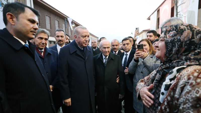 Cumhurbaşkanı Erdoğan ve Devlet Bahçeli, Hatay'da yapımı ve restorasyonu tamamlanan eserleri inceledi