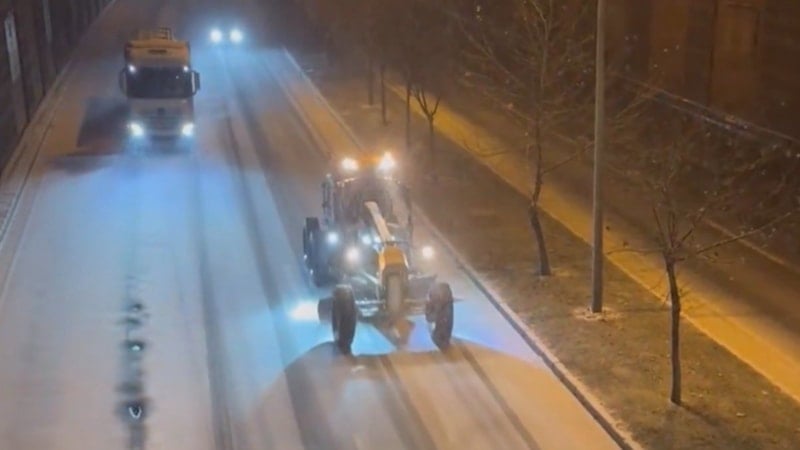 Gaziantep’te beklenen kar yağışı başladı