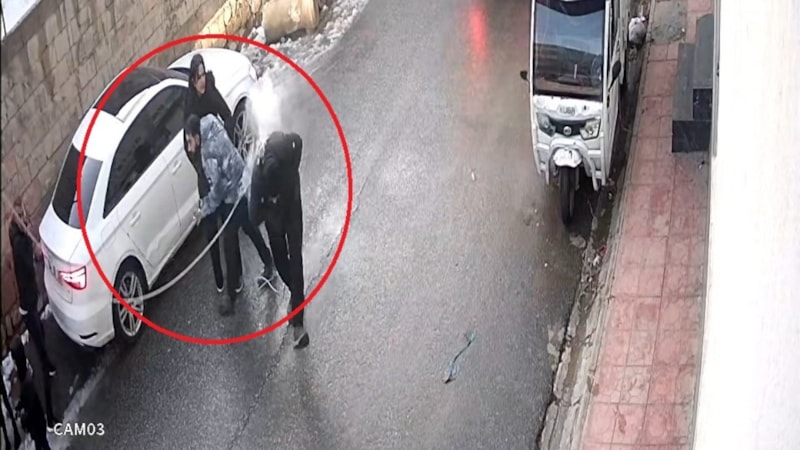 Mardin'de kopan elektrik teli üzerine düştü