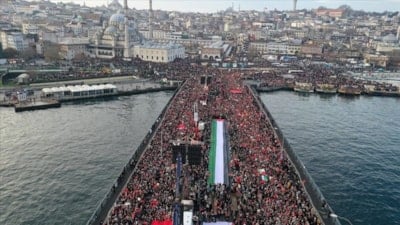 Galata Köprüsü’nde Filistin yürüyüşüne ilişkin toplanma alanları ve ulaşım detayları belli oldu
