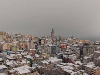 İstanbul'da seyrine doyulmaz kar manzarası