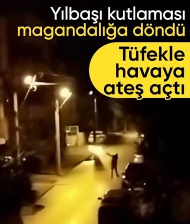 Hatay'da yılbaşı kutlaması hayrete düşürdü: Havaya ateş açtı