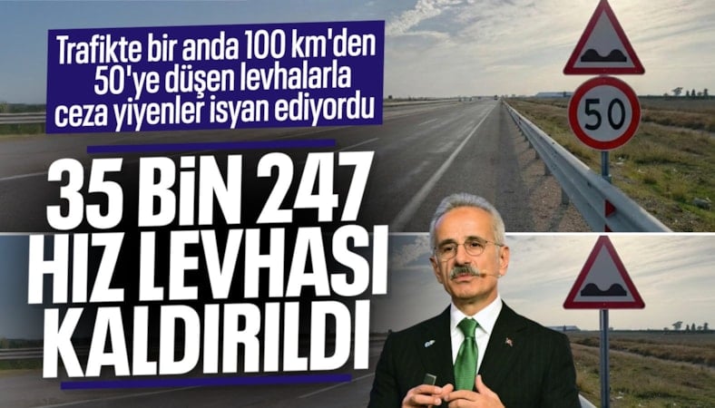'Kara yollarında 58 bin 246 levha kaldırıldı'