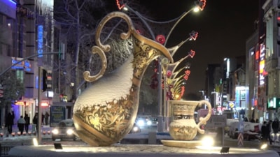 Kar altındaki Erzincan, drone'la görüntülendi