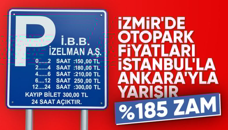 İzmir'de park ücretlerine yüzde 250'ye varan zam
