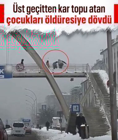 Diyarbakır'da üst geçitten kar topu atan çocuklar darbedildi