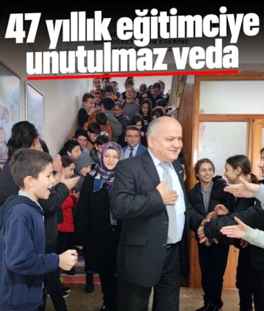 Karabük'te emekliye ayrılan 47 yıllık eğitimciye unutulmaz veda