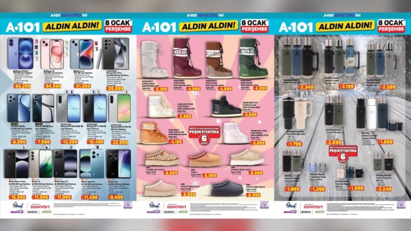 A101 mağazaları solladı! iPhone, UGG, Stanley, Seiko marka ürünleri getirdi: İşte fiyatları