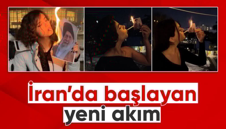 İranlı kadınların dini liderlerin fotoğraflarıyla sigara yakması akım oldu