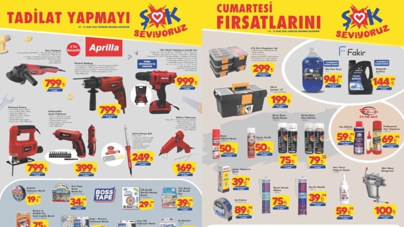 ŞOK’a tadilat ürünleri geliyor! Vidalama seti, matkap, testere, takım çantası…