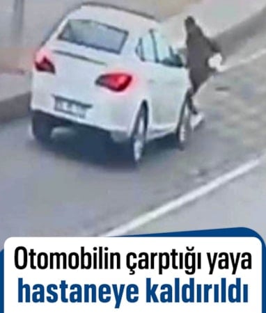 Siirt'te otomobilin yayaya çarptığı anlar kamerada