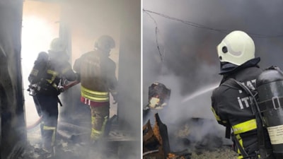 Hatay'da alevlere teslim olan konteyner kullanılamaz hale geldi