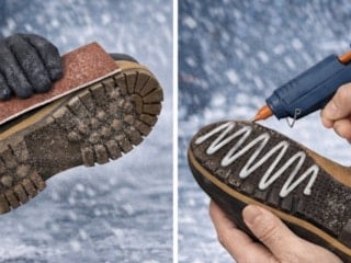 Hem pratik, hem ekonomik: Karda ayakkabı kaymasını önleyen yöntem...