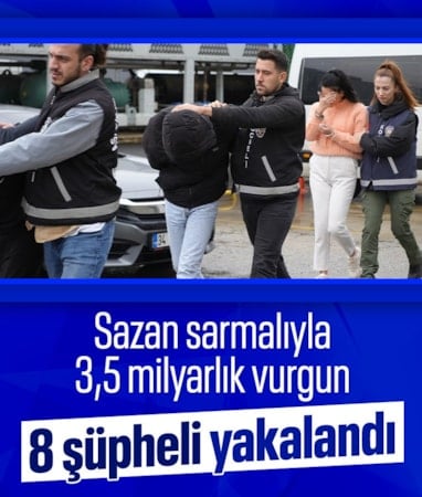 Kocaeli'de sazan sarmalı ile 3,5 milyarlık vurgun: 8 şüpheli yakalandı