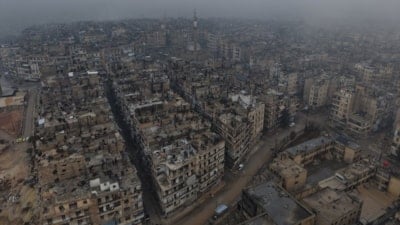 Terörden temizlenen Halep'in Şeyh Maksud Mahallesi havadan görüntülendi