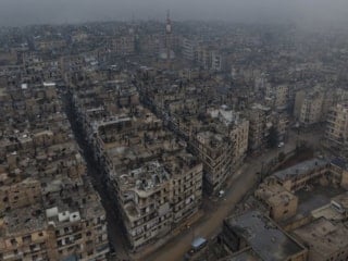 Terörden temizlenen Halep'in Şeyh Maksud Mahallesi havadan görüntülendi
