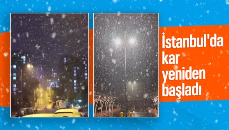 İstanbul'da kar yağışı etkili oldu