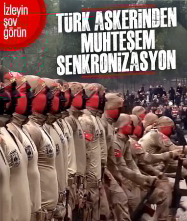 Kahraman askerlerimizin senkronizasyonu izleyenleri hayran bıraktırdı