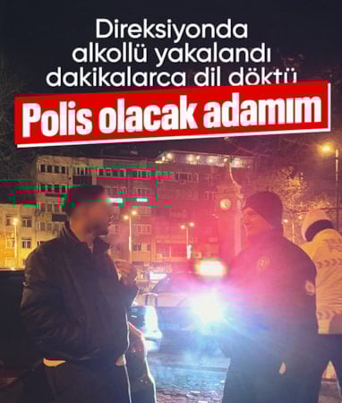Tekirdağ'da alkollü sürücü dakikalarca dil döktü: Polis olacak adamım