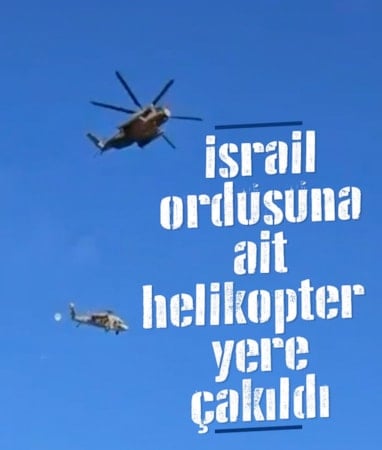 İsrail ordusuna ait helikopter yere çakıldı