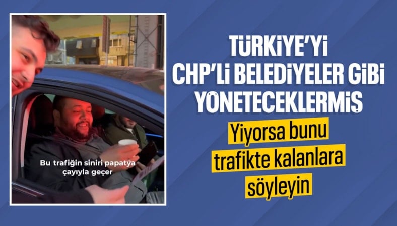 Ankara’da trafikte kalanlara papatya çayı dağıtıldı