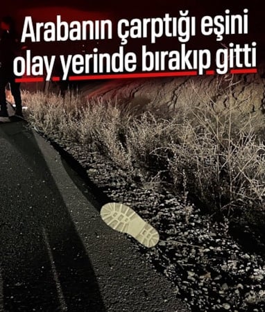 Konya'da araba çarpan eşini olay yerinde bırakıp gitti