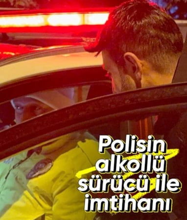 Kayseri'de polisin alkollü sürücü ile imtihanı