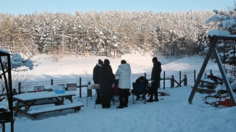 Kar yağışı sonrası Yozgatlılar, Türkiye'nin ilk milli parkında
