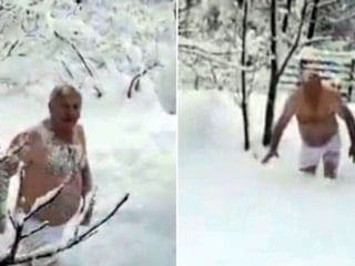 Sinop'ta bir vatandaş yüksekliği 40 santimi bulan karda yüzdü