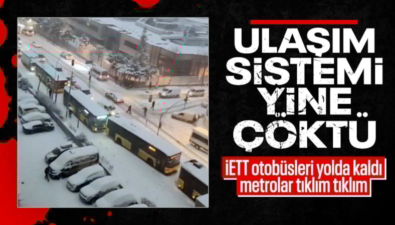 İstanbul'da kar çilesi: Metrolarda yoğunluk