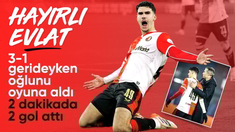 Robin van Persie'nin oğlu maça damga vurdu: Girer girmez 2 gol birden attı...