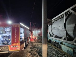 Balıkesir'de yük treninde yangın