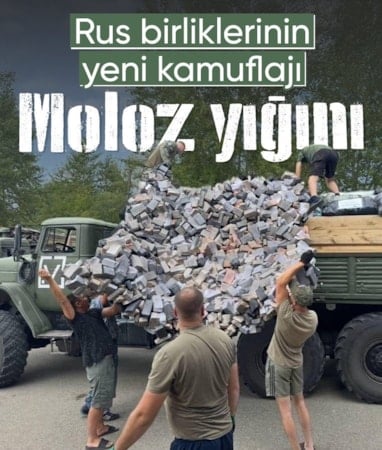 Rus askerlerinin yeni moloz yığını kamuflajı