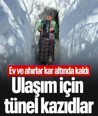Van'da ev ve ahırlara kardan tünellerden geçerek ulaşıyorlar