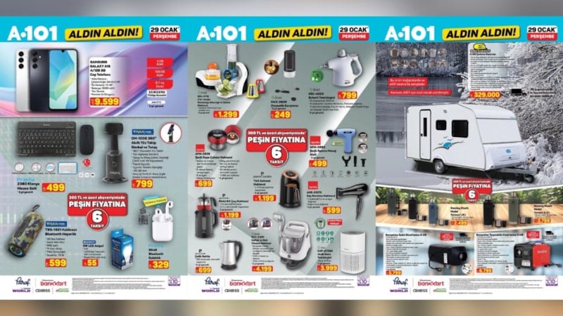 A101’e çekme karavan geliyor… İşte A101 29 Ocak Aktüel Katalog