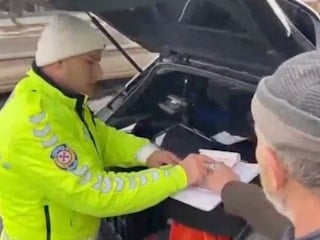 Kütahya'da yaya önceliğini gözetmeyen trafik magandası yakalandı