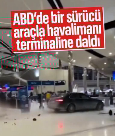 ABD'de bir kişi arabayla havalimanına daldı