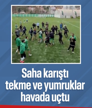 Rize’de Süper Amatör Lig maçında saha karıştı